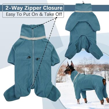 Теплий зимовий пуловер для собак з мікрофлісу, з дзвіночком, для маленьких, середніх та великих собак, зелений (L, світло-блакитний)