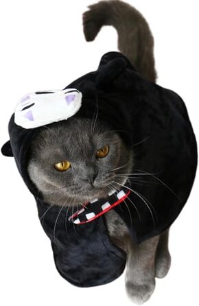 Костюм для собак та котів ChoChoCho Spirited Away No-Face, плюшевий халат, косплей, для Хелловіну, регульований, M/L