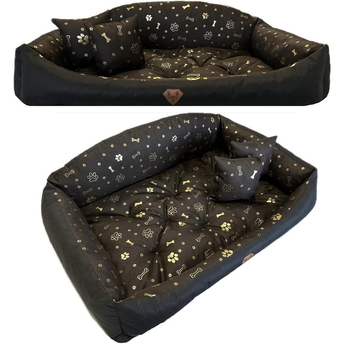Ортопедичне собаче ліжко з можливістю прання, собачий лежак/софа/корзина для великих собак S-XXL, персоналізація з ім'ям та золотими лапами
