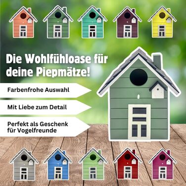 Пташник Vogelhaus Seaside No.64: для малих птахів (метелик, зяблик, щиглик), декор інтер'єру та вулиці, різні кольори (темний, салат)