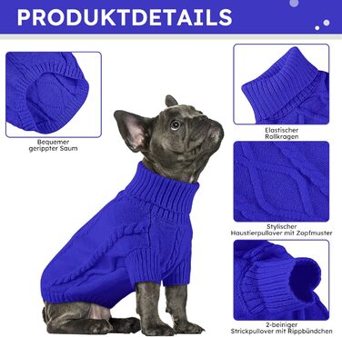 Теплий пуловер для собак маленьких порід Queenmore: такса, французький бульдог, чихуахуа, коргі, колір зелений