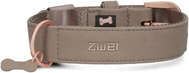 Нашийник для собак ZWEI Leo LE15 з якісної штучної шкіри, регульований, для середніх та великих собак, обхват шиї 37-50 см, колір капучино
