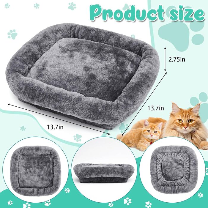 Подушка для котячого будиночку/платформи Abbylike, сіра, 40x40 см (2 шт.)