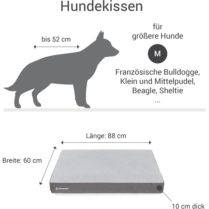 Килимок для собак середніх порід Doctor Bark - 88x60 см, сірий, миючий, м'який, плюшевий