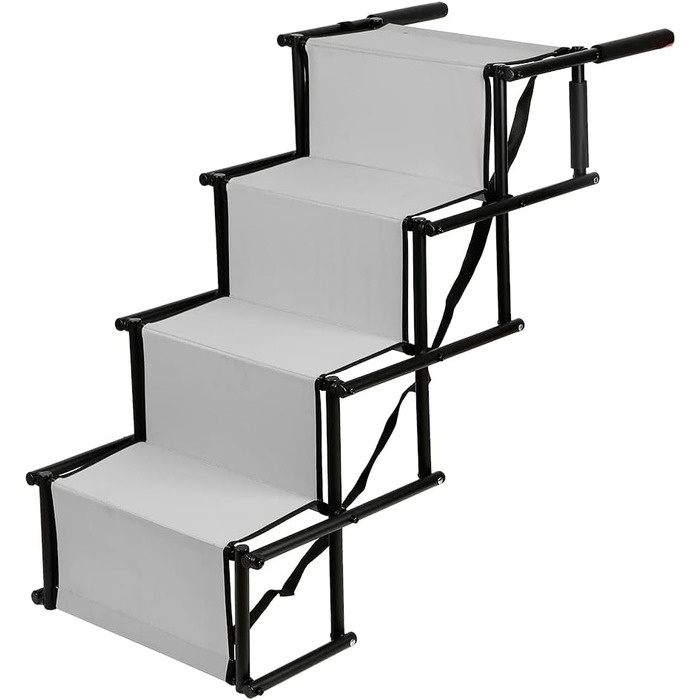 Рампа для собак, складана, сіра. Максимальне навантаження 75 кг, регульований розмір, 139x45x76 см