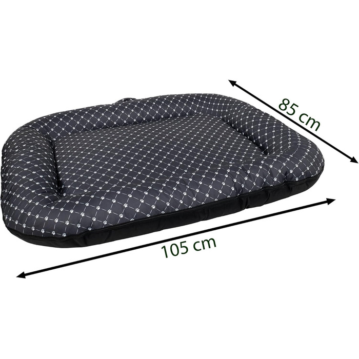 Водонепроникне лежанка для собак - лежанка-матрац з Codura | Для маленьких собак | Сірий колір, розмір XL (105 x 85 см), з принтом лапок