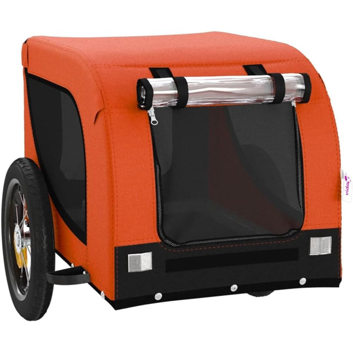 Festnight Причіп для велосипеда, переноска для собак, оранжевий. Вантажний причіп для велосипеда, переноска для собак, вантажопідйомність 30 кг, 124 x 53 x 53 см