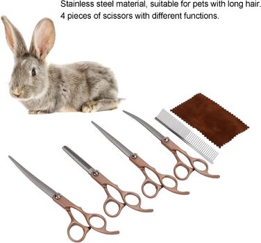 Набір професійних ножиць для грумінгу собак та котів, 17.8 см, зелений (Golden)