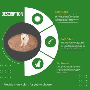 Килимок для собак та котів, м'який плюшевий лежак-матрац, діаметр 80 см, верблюжий колір