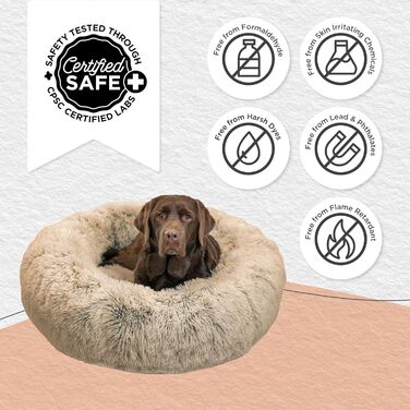 Ліжко для тварин Best Friends by Sheri Calming Donut, знімний чохол, машинне прання, 91x91 см, бежеве