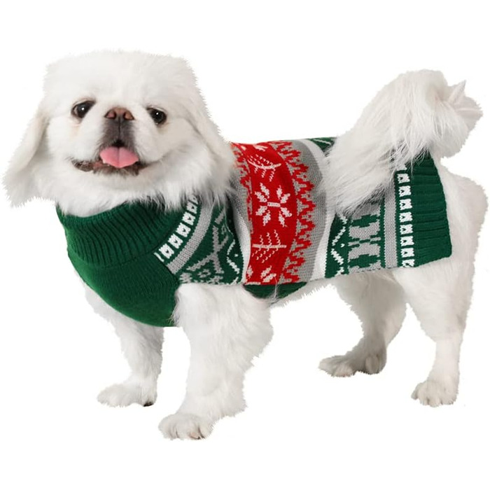 Теплий зимовий светр для собак середніх та великих порід, зелений. М'який, зручний, теплий костюм-светр для собак.