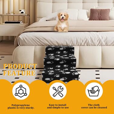 Сходинки для собак на 3 щабели, 30 см, знімний чохол, неслизькі. Підходять для собак та котів, маленьких та середніх порід.