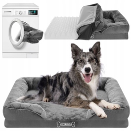Ортопедичне ліжко для собак Lovedog, сіре, 90 x 60 см