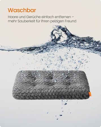 Ліжко для собак Feandrea XL, м'яке, плюшеве, 110 x 73 см, для великих собак, сірий, знімний чохол, антиковзаюче покриття