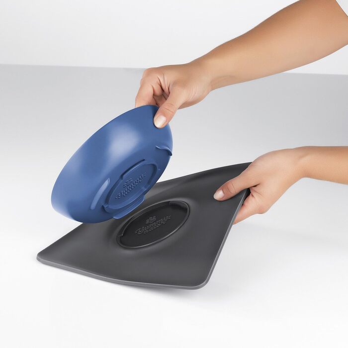 Yummynator килимок з мисками для тварин, антиковзаюча, BPA free, сірий/блакитний, 850 мл, 1 шт.