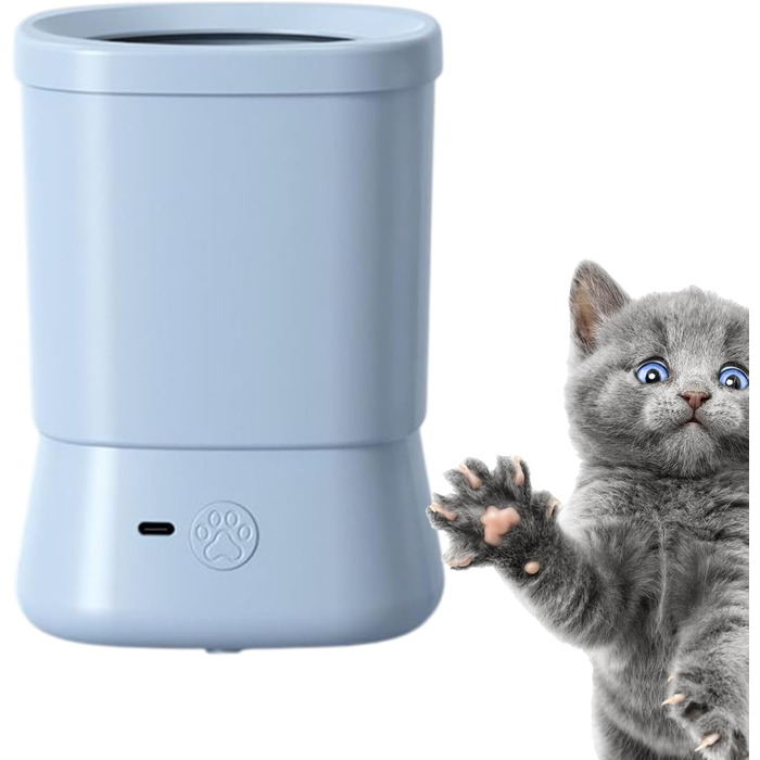 Автоматичний очищувач лап для собак | Пристрій для догляду за тваринами, захищений від бризок, для дому, подорожей, кемпінгу, прогулянок. Колір: блакитний