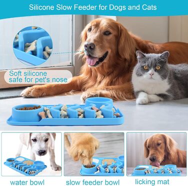 Килимок для собак VOOWO 3 в 1 Slow Feeder, миска для собак, килимок для повільного годування з присосками для собак та котів