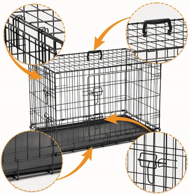 Металева клітка-переноска для собак GLOBANI, 90x60x67 см