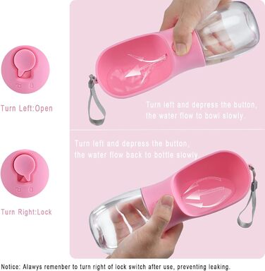 Водяна пляшка для собак Cibaabo з контейнером для корму, дорожній напійник для цуценят, портативний диспенсер для тварин, аксесуари для собак, необхідні речі для цуценят, Йоркширських тер'єрів, Чихуахуа, котів, 300 мл, жовтий