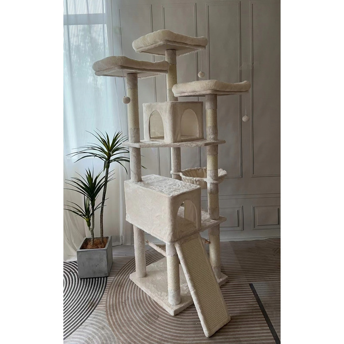 Низька дряпалка, висока дряпалка, лежанка та килимки-дряпалки