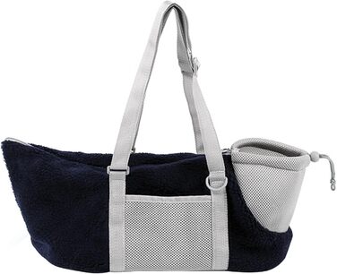 SIQITECH Сумка-переноска для собак та котів, тепла зимова, регульований ремінь, дихаюча, для подорожей, до 4 кг (Темно-синій)