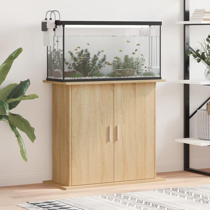 Тумба під акваріум ZEYUAN, 81x36x73 см, Сонома, деревостружкова плита