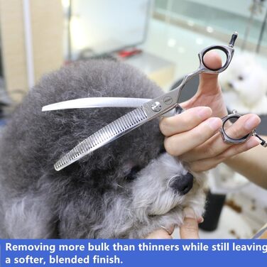 Ножиці для грумінгу собак HASHIMOTO, 42 зубці, 50% витончення, 17.8 см, легкі, для швидкого видалення об'єму та природного вигляду