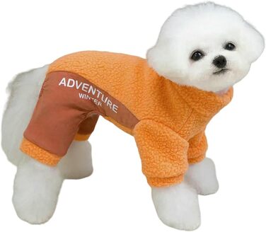 Піжама для собак, теплий зимовий одяг, термопіжама для маленьких собак, комбінезон, стильний одяг для домашніх тварин, костюми, одяг для котів (Помаранчевий, XXL)