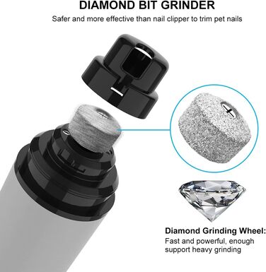 Шліфувальник кігтів для собак і котів Casifor з LED-підсвічуванням, тихий, чорний