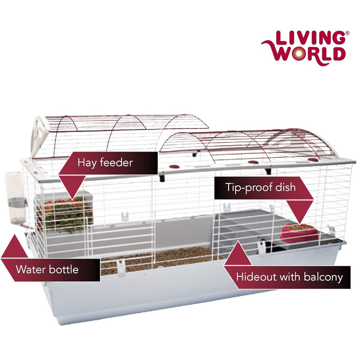 Клітка для гризунів Living World Deluxe XL, простора, для кроликів і морських свинок