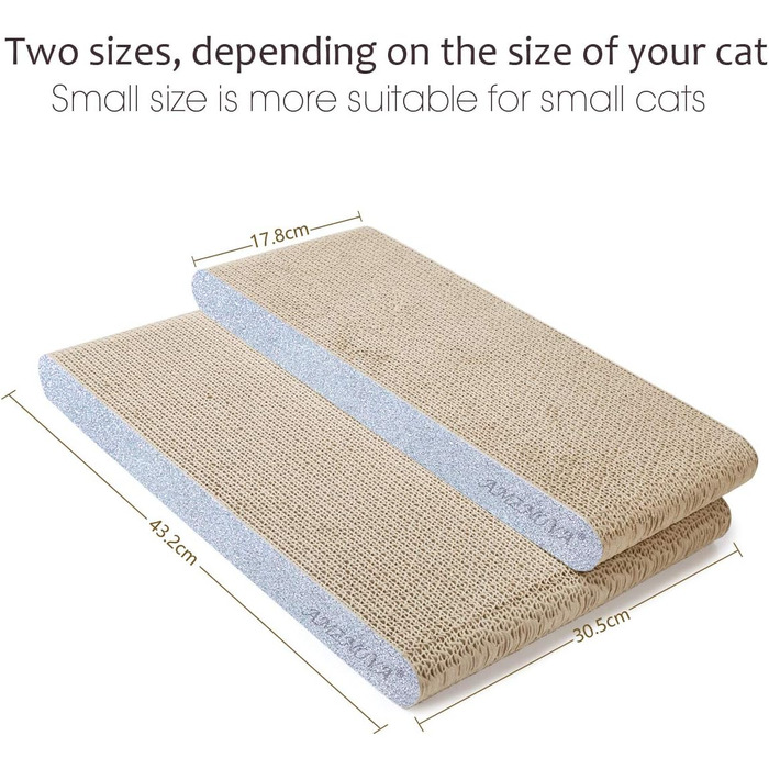 Котяче дряпальний картон AMZNOVA з котячою м'ятою, широке дряпальний борд, 43.2x30.5 см