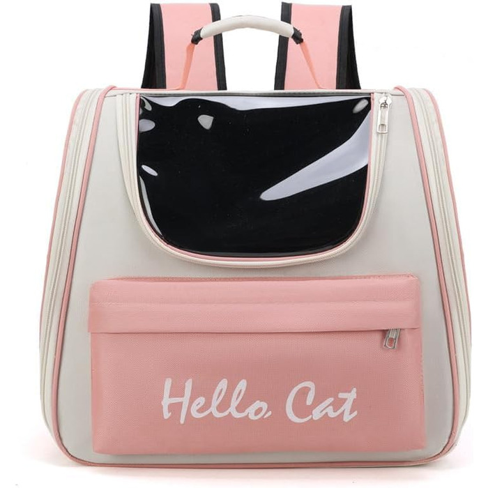 Рюкзак для кота з сіткою, рюкзак для собак, рюкзак для тварин до 15 кг, дихаючий, чорний