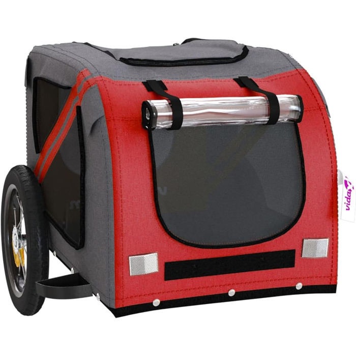 Фahrradanhänger від BaraSh: Причіп для велосипеда для собак та дітей, червоний та сірий, Oxford-Gewebe, сталь