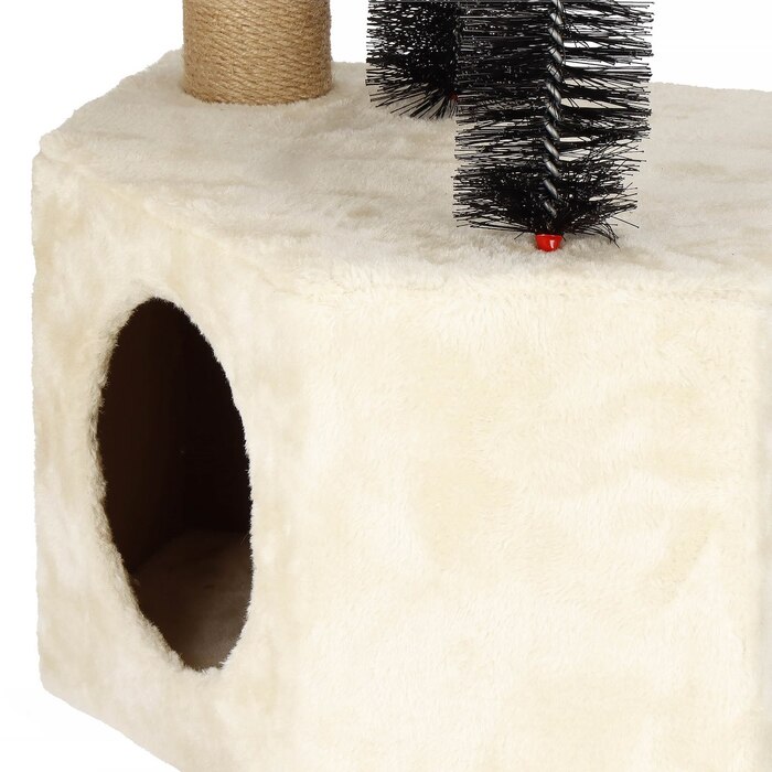 Високий ігровий комплекс для котів Springos 101: дряпачка, лежанка та стовпчик (160 см)