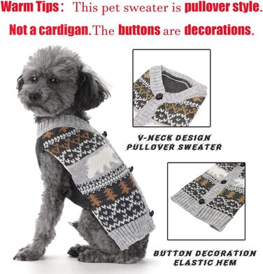 Пуловер для собак на Новий Рік: теплий світер для цуценят та собак середніх розмірів (XXL, Ейсбер)