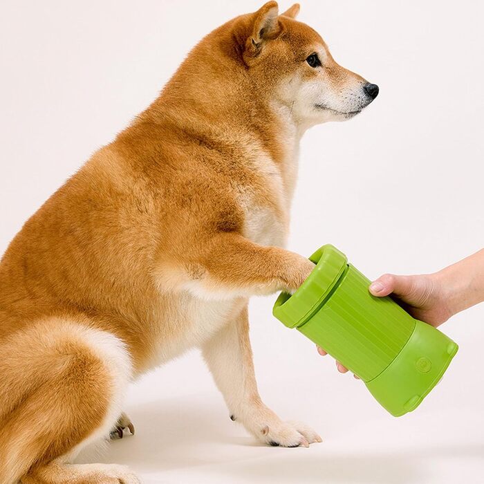 Електричний мийка лап для собак Asixxsix, портативна 360-градусна мийка лап з присоском, автоматична для малих, середніх та великих порід (GREEN)