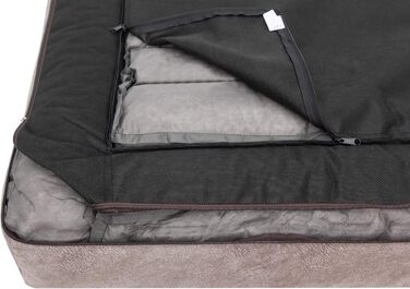 Собаче ліжко, лежанка для собак, м'яка лежанка-софа, килимок для собак, 80x53 см, сірий/бежевий колір