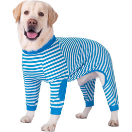 Піжама для собак, комбінезон, одяг для середніх та великих собак, дихаючий, з блискавкою, м'яка бавовна