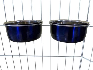 Миски для собак Ellie-Bo для фургонів, кліток або вольєрів, 1 пара (блакитні, 0.6 л, маленькі)