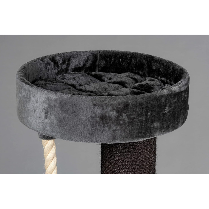 Дерев'яний кігтеточка для великих котів RHRQuality Maine Coon Sleeper Blackline Dark Grey Deluxe з товстими 15 см сизалевими стовпами