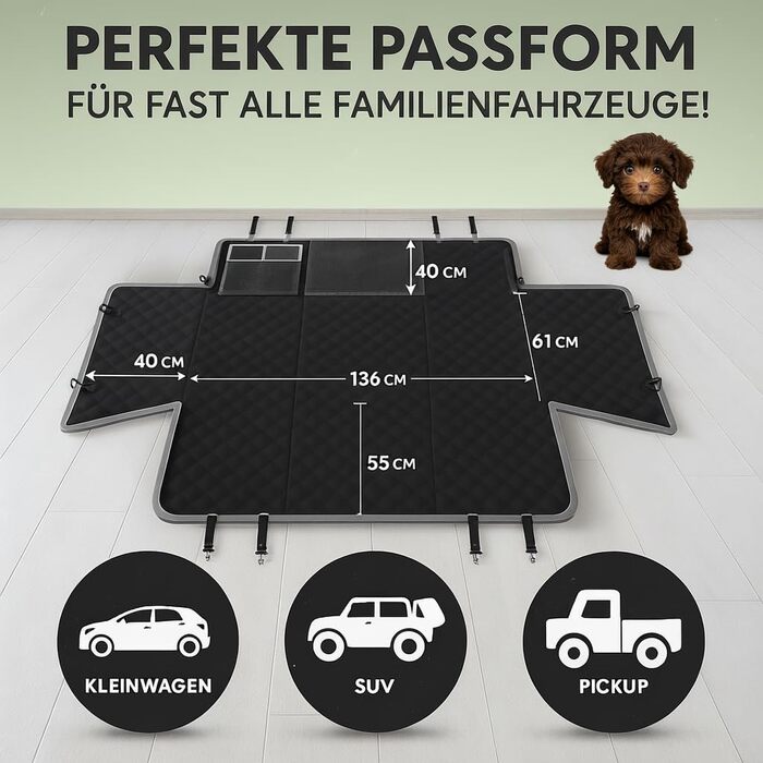 Захист для автосидіння собаки PawJoy: водовідштовхувальний, неслизький, універсальний (136x61 см)