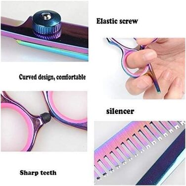 Професійна ножиця для собак, вигнута ножиця для грумінгу, гребінець для собак і котів, з безпечними закругленими кінчиками