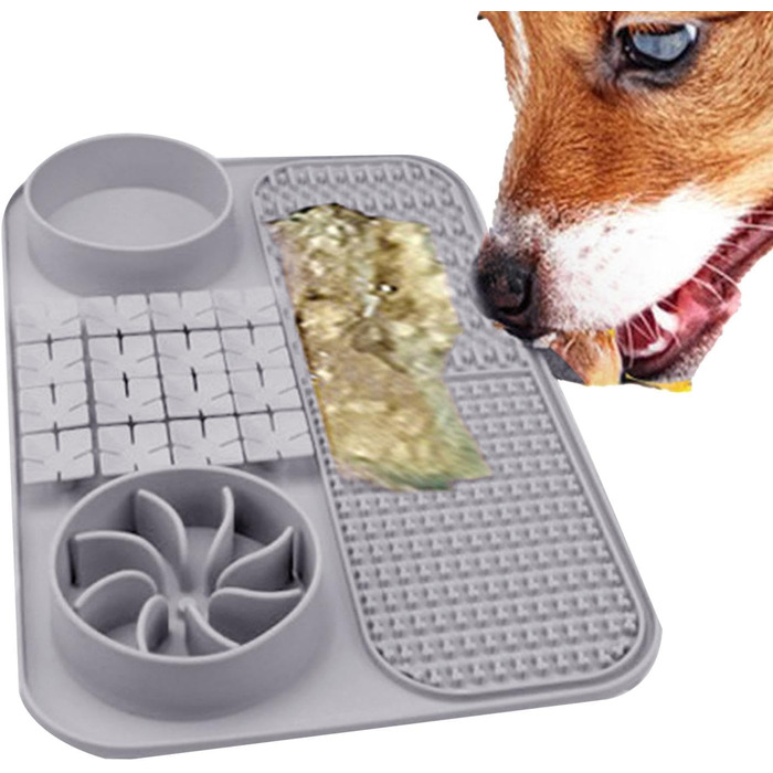 Лінсмер годівниця для облизування, інтерактивна іграшка-головоломка для собак та котів (сіра)