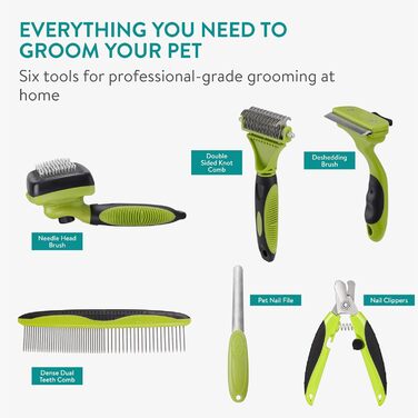 Набір для догляду за домашніми тваринами Navaris Premium (6 шт.) - щітка для котів та собак, точилка для кігтів для собак та котів