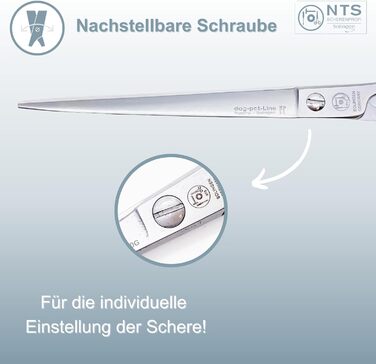 Преміум ножиці для собак NTS-Solingen: ножиці для догляду за шерстю, ножиці для гриви (6.0'-9.0'), нержавіюча сталь, 15-23 см, Solingen, Німеччина