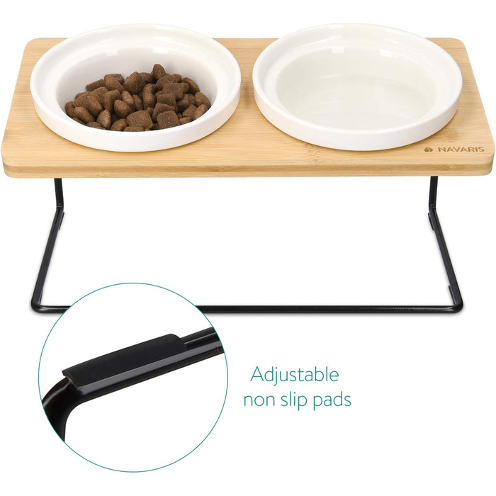 Підвищені годівниці для котів Navaris - 2 годівниці з кераміки - годівниця для котів та собак