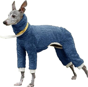 Теплий флісовий комбінезон для собак з принтом грейхаунд, з коміром-стійкою, підходить для афганських хаундів (J, XXL)