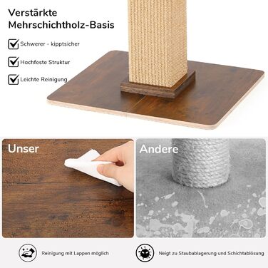 Високий котячий будиночок FUKUMARU з платформою 46x36 см, з натурального сизалю та масивного дерева. XL