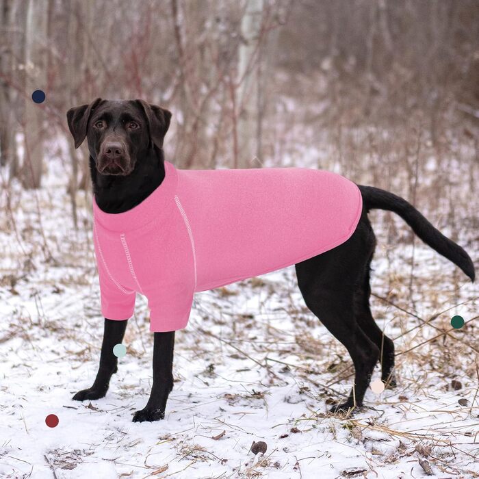 Теплий пуловер для собак IECOii з флісу, рожевий, 5XL (обхват грудей 93 см)