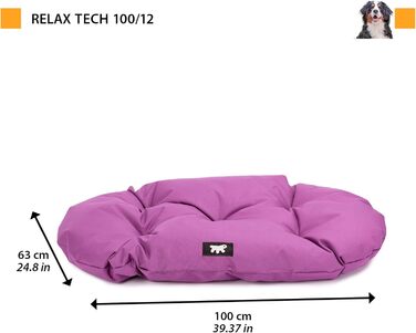 Крісло-ліжко для собак Ferplast великих порід: ортопедичне, знімний чохол, водонепроникне, 110 x 70 x 8 см, фіолетовий